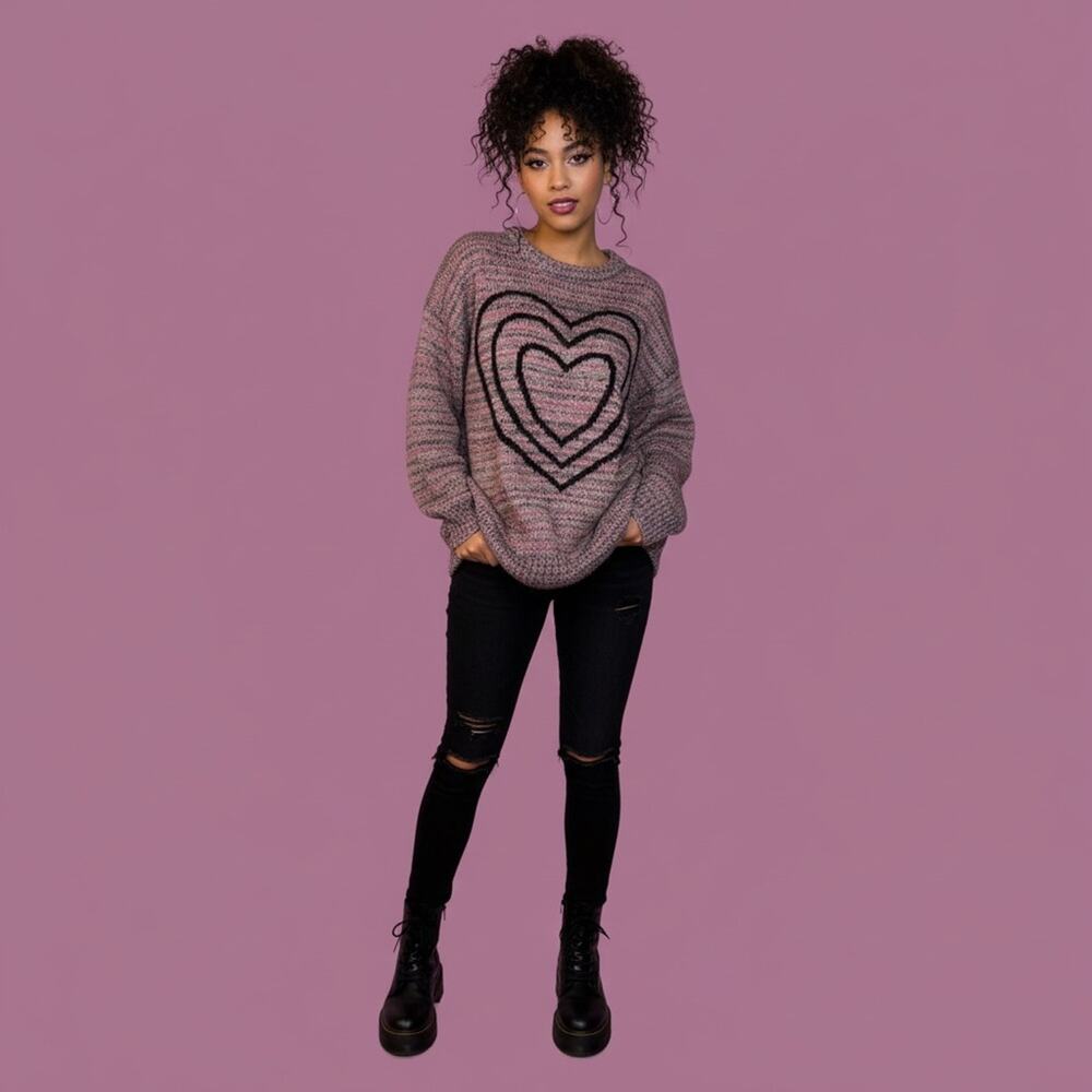 Heart Patterned Sweater